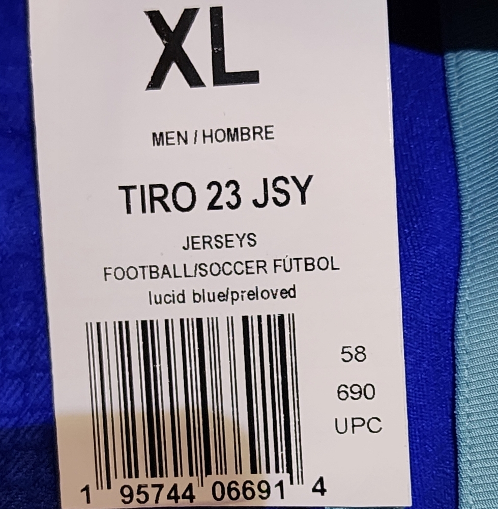 adidas Men's Tiro 23 Jersey Lucid Blue. Football/soccer Mens Size XL New w tags - Picture 5 of 8